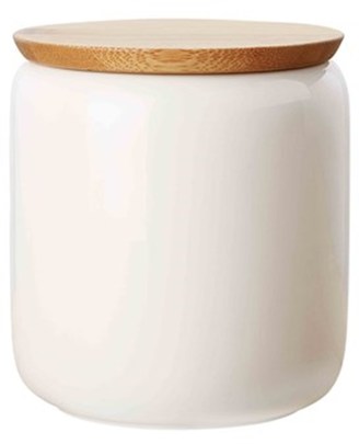 Maxwell & Williams White Basics Canister Bamboo Lid 900ml Gift Boxed