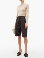 Thumbnail for your product : Petar Petrov Hugo High-rise Leather Shorts - Black