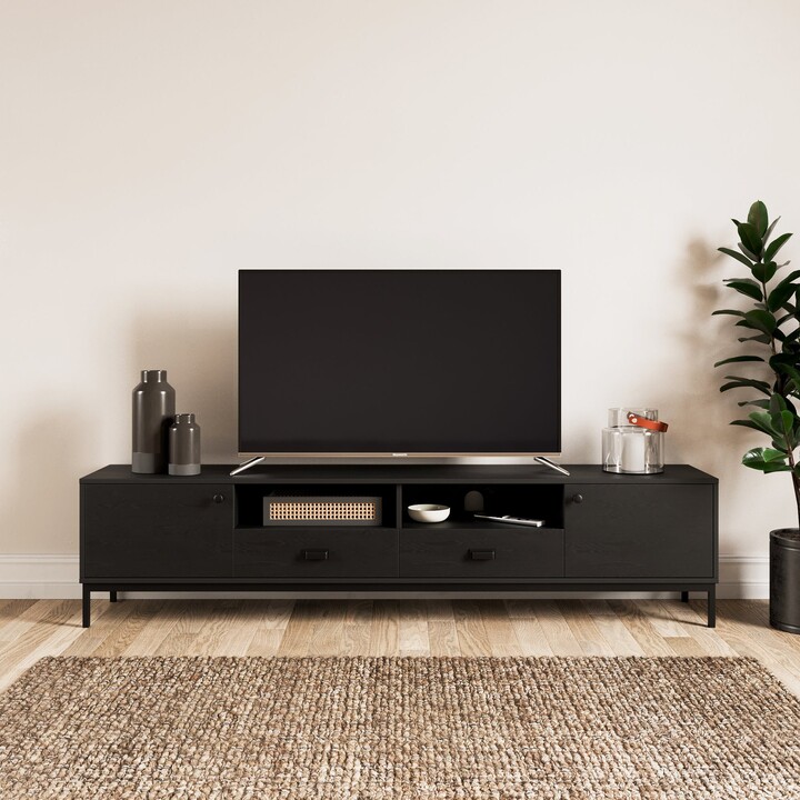 Dunelm Fulton Black Extra Wide TV Unit Black ShopStyle
