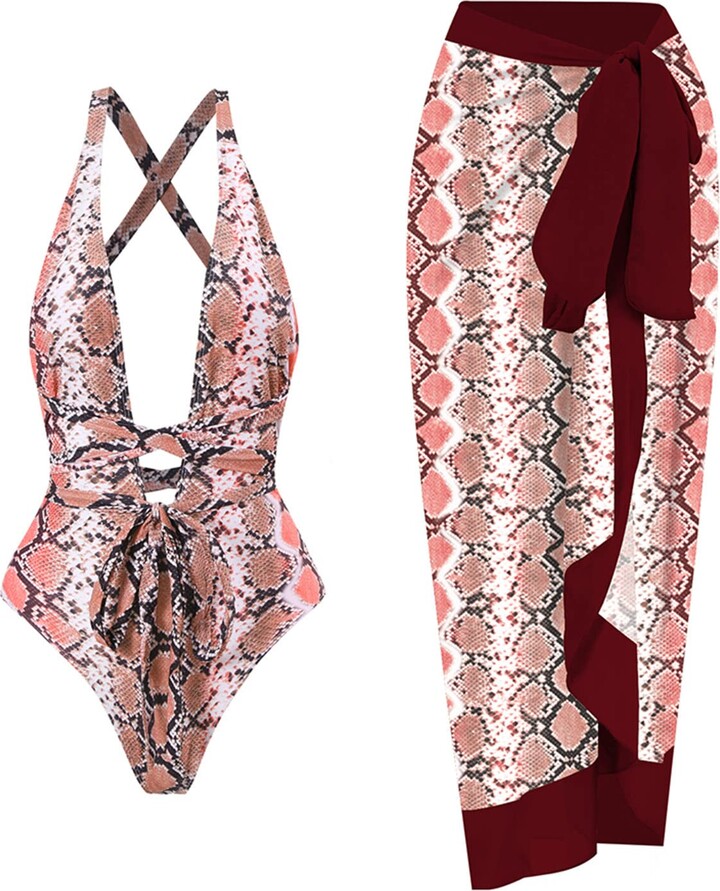 KOUZHAOA Swimsuit Sarong Cover Up Red Bikini Set Bathing Suit Boutiques Near Me Swimsuits with