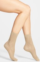 Thumbnail for your product : Kensie Metallic Pointelle Knit Crew Socks