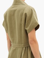 Thumbnail for your product : Co Gathered Linen-blend Shirt Dress - Khaki