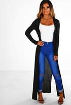 Thumbnail for your product : Pink Boutique One More Night Black Metallic Ribbed Longline Cardigan
