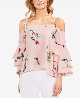 Vince Camuto Cold-Shoulder Tiered-Sleeve Top