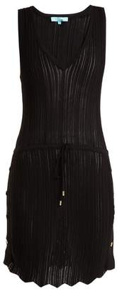 Melissa Odabash Arianna Deep V Neck Pointelle Knit Dress - Womens - Black