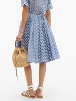 Thumbnail for your product : Thierry Colson Grisette Geometric-print Cotton-blend Skirt - Blue