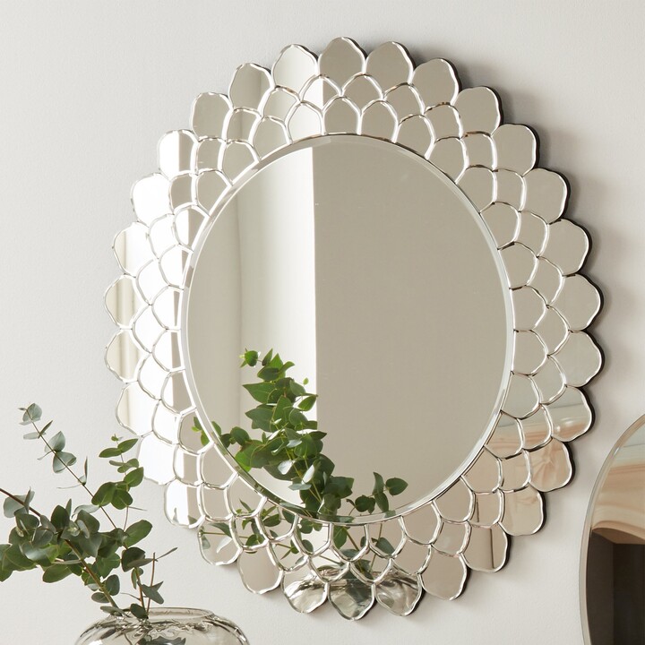 Dunelm Layered Glass Round Wall Mirror, 80cm Clear ShopStyle
