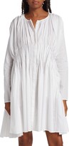 Thumbnail for your product : Merlette New York Pleated Pin-Tucked Cotton Minidress