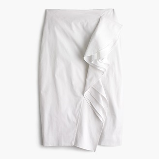 J.Crew Petite ruffle skirt in cotton poplin