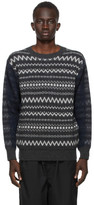 Thumbnail for your product : Comme des Garçons Homme Grey and Navy Wool Jacquard Sweater