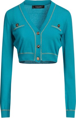 Versace Long Sleeve Cardigan in Red - ShopStyle