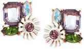 Thumbnail for your product : Betsey Johnson Rose Gold-Tone Faceted Bead and Flower Button Stud Earrings
