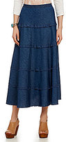 Thumbnail for your product : Reba Tiered Denim Maxi Skirt