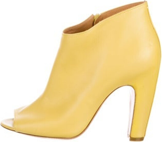 Maison Margiela Leather Ankle Boots Yellow Peep-Toes Exposed Zip Closure at Sides Unfortunately, due to restrictions, this item may not be eligible for shipping in all areas.