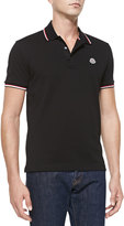 Thumbnail for your product : Moncler Short-Sleeve Tape-Tipped Polo, Black