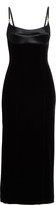 Thumbnail for your product : Brandon Maxwell Satin & Velvet Bustier Midi Dress