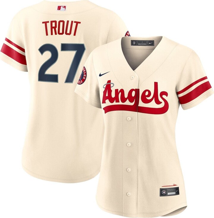 Nike Women's Mike Trout Cream Los Angeles Angels 2022 City Connect