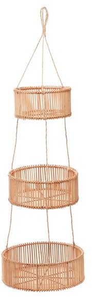 Rattan 3 Tier Hanging Basket by Drew Barrymore Flower Home - Walmart.com