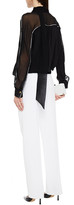 Thumbnail for your product : Versace Satin-trimmed Silk-chiffon Blouse