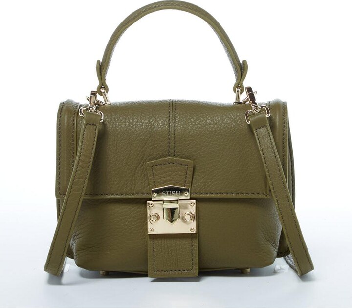 Susu Leather Backpack Purse for Women Convertible Crossbody Bag for Travel Olive Green Handbag