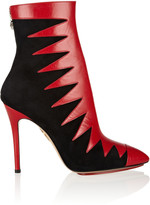 Thumbnail for your product : Charlotte Olympia Hazel leather and suede ankle boots