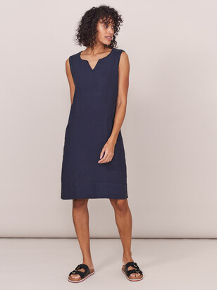 navy linen dress uk