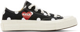Thumbnail for your product : Comme des Garçons PLAY PLAY Black Converse Edition Polka Dot Heart Chuck 70 Low Sneakers