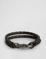 Thumbnail for your product : Jack and Jones Jacjack Leather Braid Bracelet In Black
