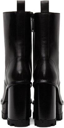 Versace Black Greca Heeled Boots