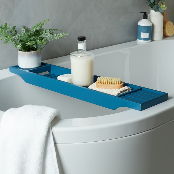 Dunelm Peacock Bamboo Bath Rack Blue - ShopStyle