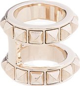 Thumbnail for your product : Valentino Platinum Double Band Ring