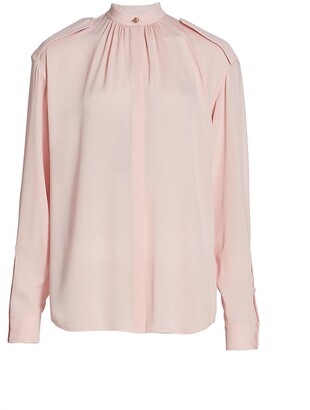 Burberry Kristina Mulberry Silk Blouse - ShopStyle Long Sleeve Tops