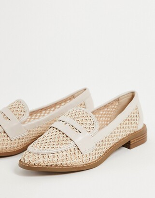 ASOS DESIGN Mail loafers in natural fabrication