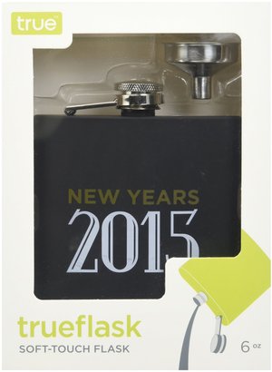 True Fabrications New Years 2015 Black Flask - black with white and gold
