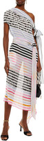 Thumbnail for your product : Roland Mouret Hadera off-the-shoulder knotted printed chiffon midi dress