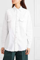 Thumbnail for your product : Givenchy Frayed Denim Shirt - White