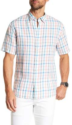 Tommy Bahama Celestia Plaid Short Sleeve Linen Print Shirt