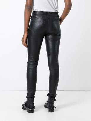 Saint Laurent busted knee leather trousers