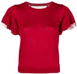 RED Valentino lace sleeve T-shirt