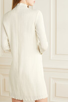 Thumbnail for your product : DANIELLE FRANKEL Jamie Ruffled Plissé Silk-blend Mini Dress - Ivory