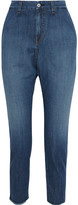 Thumbnail for your product : Nili Lotan Paris Frayed Faded Low-rise Tapered Jeans
