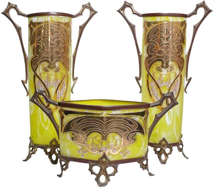 Moser Glassworks Art Nouveau Garniture
