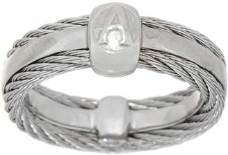 Alor Cable Stainless Steel & Diamond Band Ring