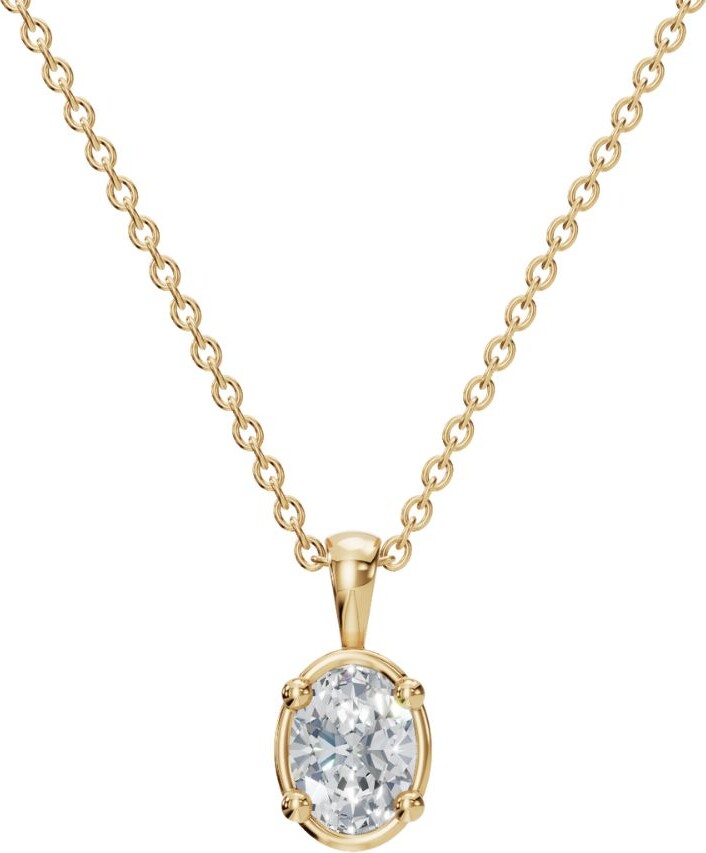 Aya Fine Jewelry Yellow Ten Kt Classic Oval Pendant Necklace