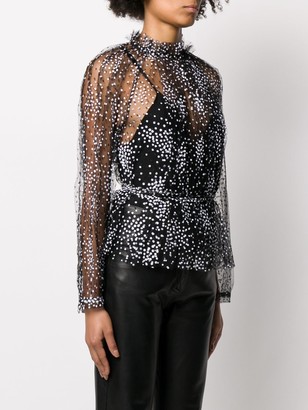 Rachel Comey Sheer Dotted Print Blouse