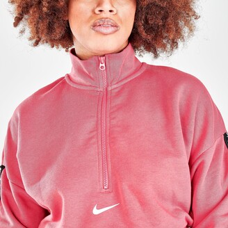 Nike Women's Sportswear Essential Tape Half-Zip Fleece Crop Sweatshirt -  ShopStyle