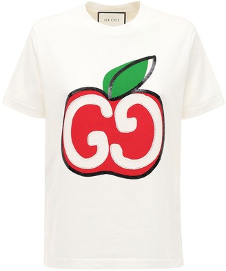 Gucci Over Sequined Gg Apple Jersey T-shirt