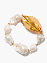 Thumbnail for your product : Jil Sander Baroque-pearl & Leaf Pendant Bracelet - Pearl