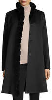 Thumbnail for your product : Fleurette Fur-Trimmed Stand-Collar Wool Coat
