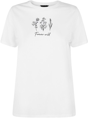 New Look Forever Wild Floral Slogan T-Shirt